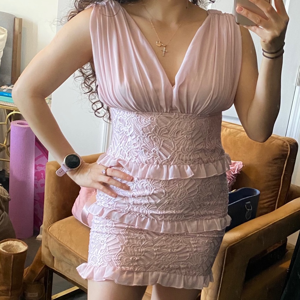 FIESTA BLUSH PINK MINI DRESS